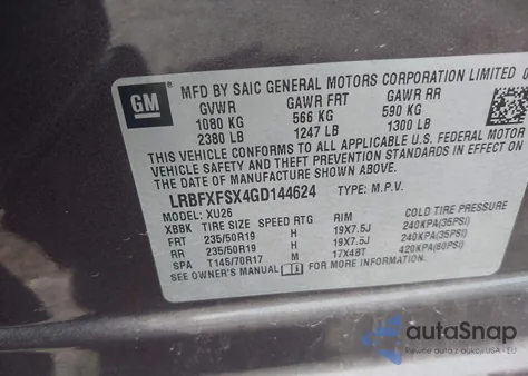 2016 Buick Envision Premium Ii z USA, uszkodzony, nr VIN LRBFXFSX4GD144624